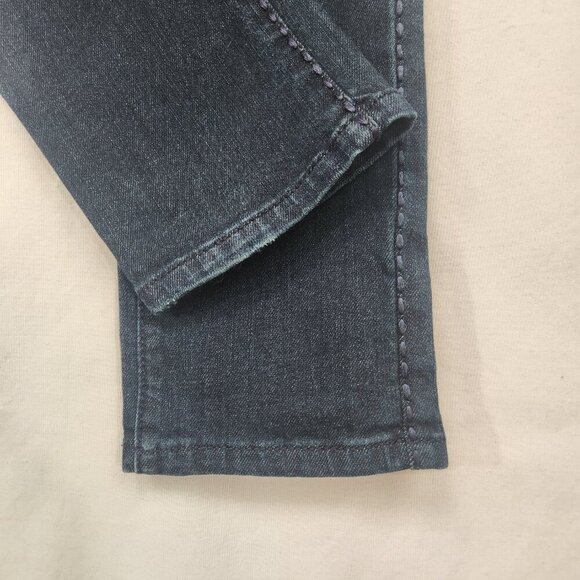 Rock 47 By Wraingler Ultra Low Rise Skinny Jeans Womens 5 Dark Wash Embroidered - Picture 6 of 10